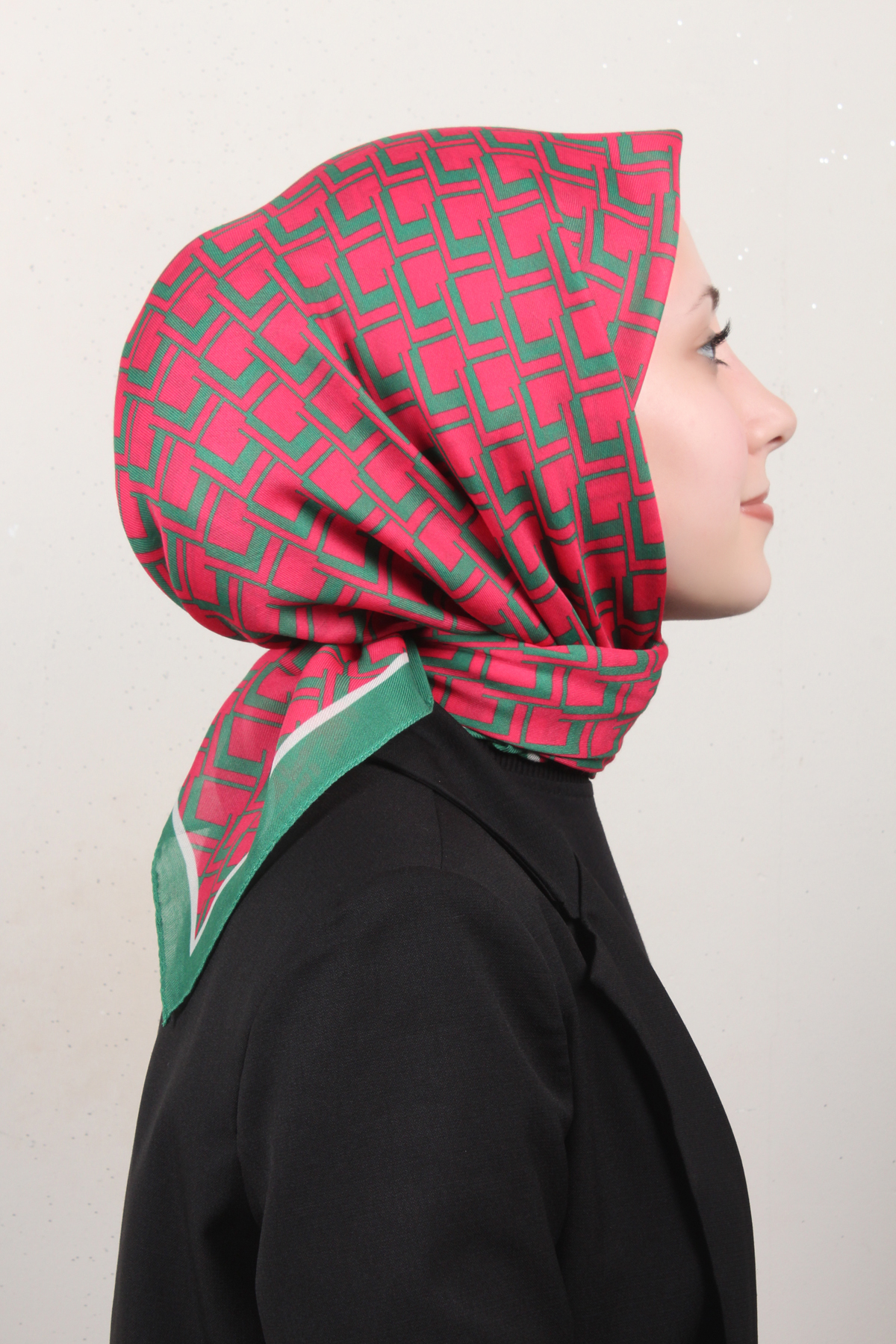 Nirvana Soft Eşarp 8110-5 Pembe-Yeşil