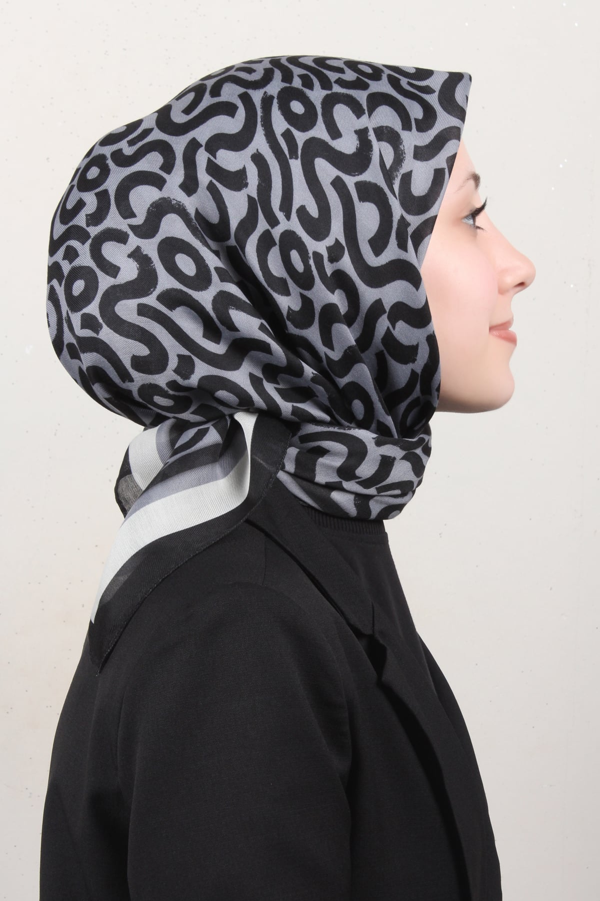 Nirvana Soft Eşarp 8111-3 Siyah-Gri