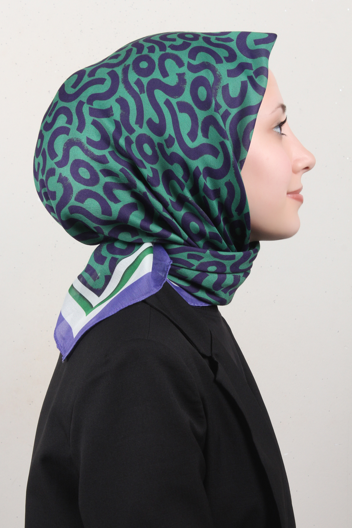 Nirvana Soft Eşarp 8111-5 Lila-Yeşil