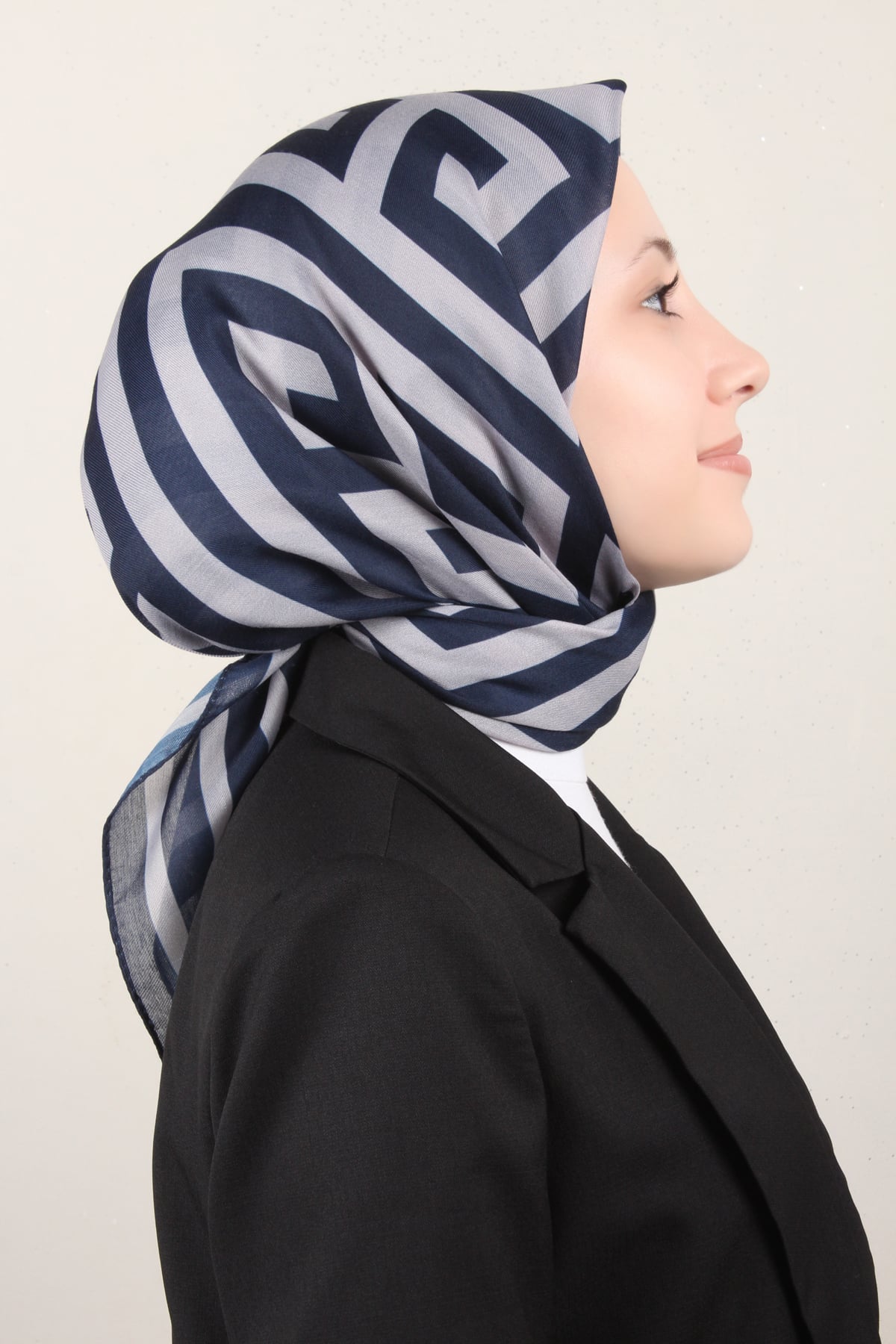 Nirvana Soft Eşarp 8113-11 Lacivert-Gri