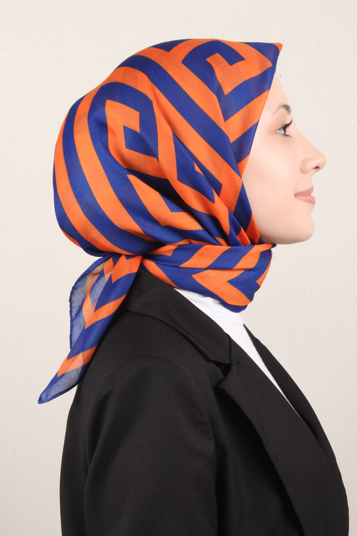 Nirvana Soft Eşarp 8113-15 Saks-Turuncu