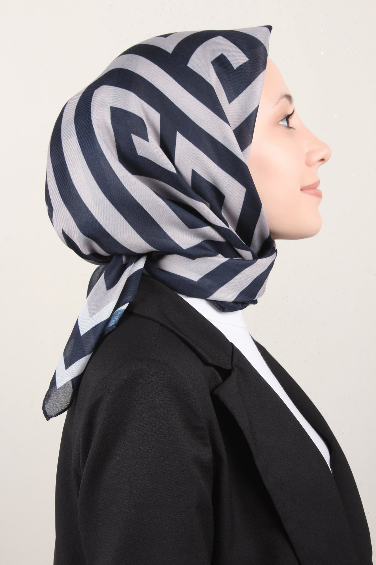 Nirvana Soft Eşarp 8113-17 Lacivert-Gri