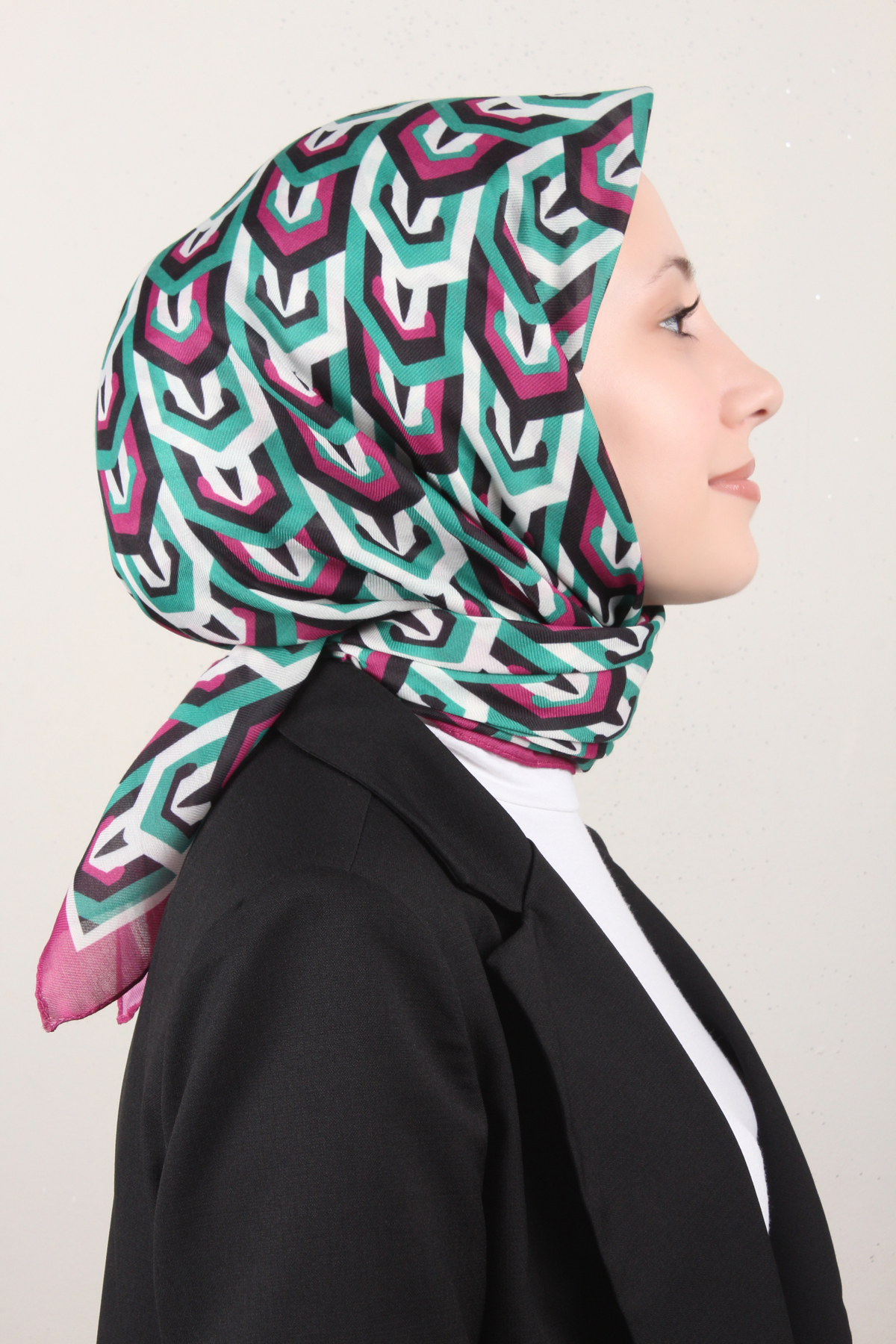 Nirvana Soft Eşarp 8114-5 Pembe-Yeşil