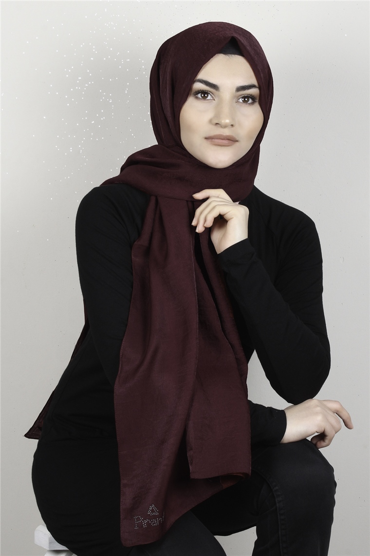 Olivya Simli Şal 4001-14 Bordo