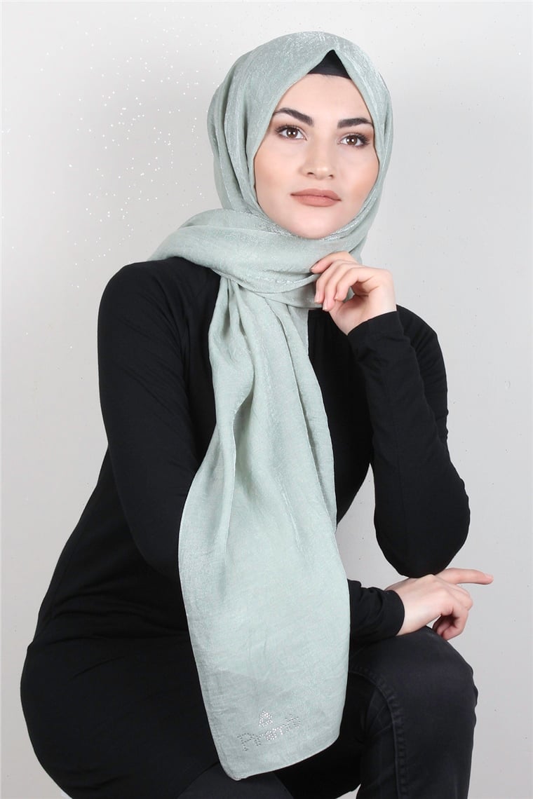 Olivya Simli Şal 4001-21 Mint Yeşili 
