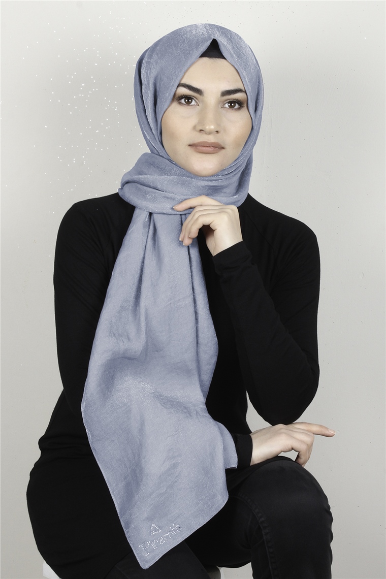 Olivya Simli Şal 4001-9 Gri