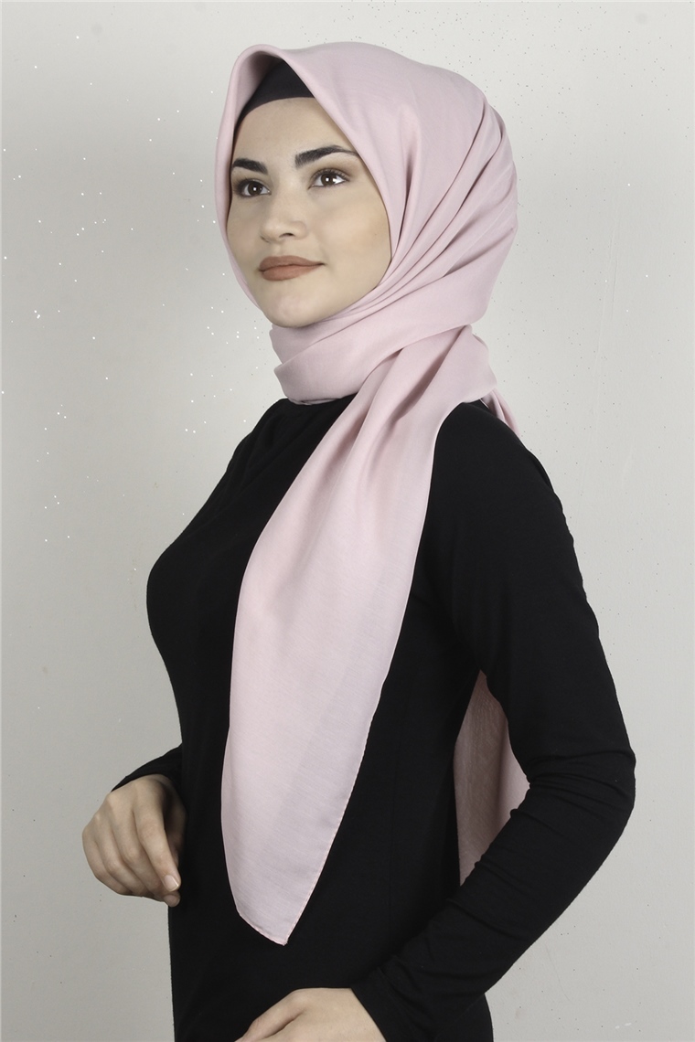 Pamuklu 140x140 Cm Eşarp 1070-47 Toz Pembe