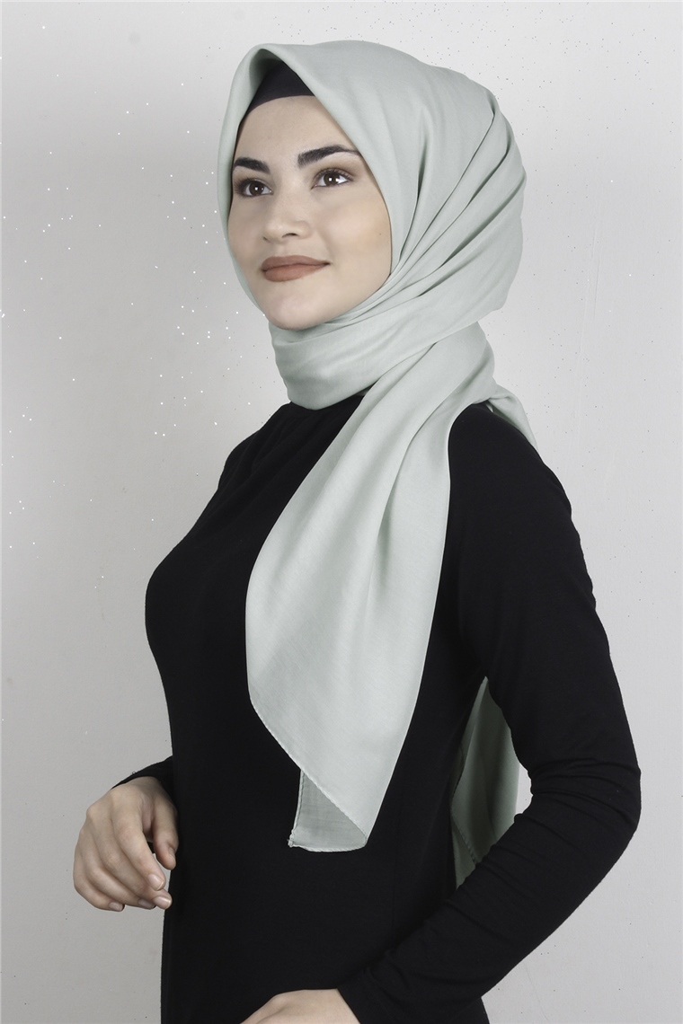 Pamuklu 140x140 Cm Eşarp 1070-49 Mint Yeşili