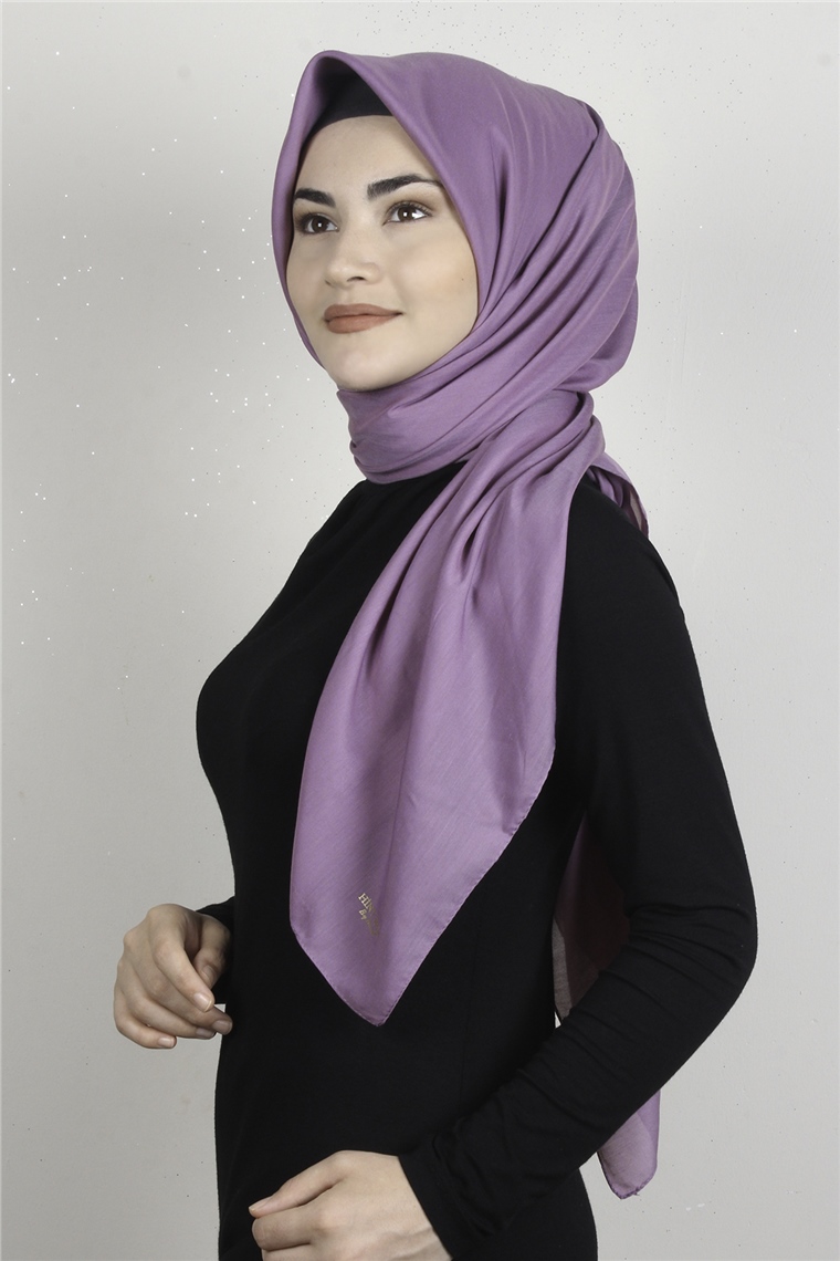 Pamuklu 140x140 Cm Eşarp 1070-51 Gül Kurusu
