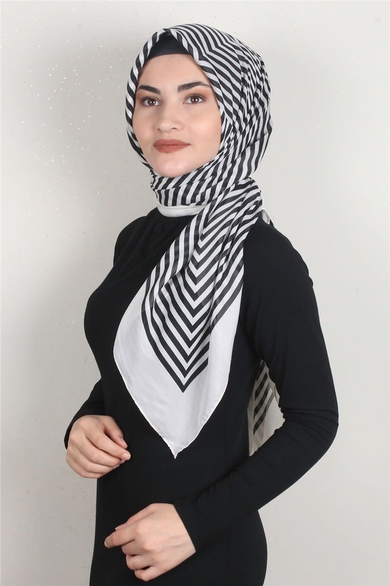 Pamuklu 140x140 Cm Eşarp 1070-52 Ekru