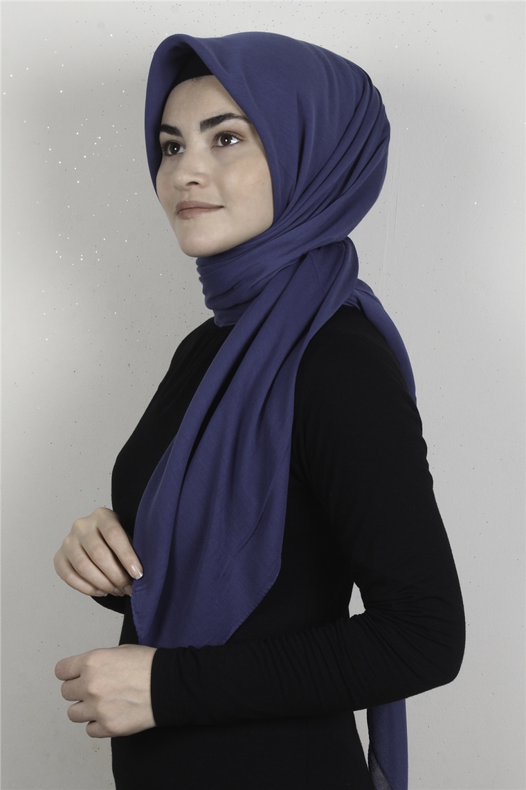 Pamuklu 140x140 Cm Eşarp 1070-79 İndigo