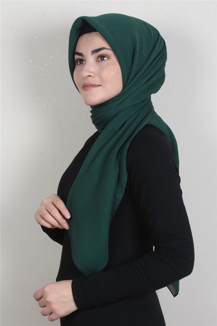 Pamuklu 140x140 Cm Eşarp 1070-82 Zümrüt