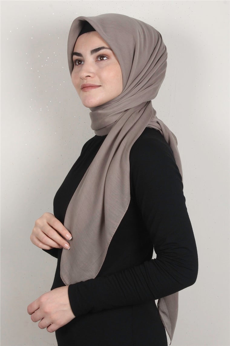 Pamuklu 140x140 Cm Eşarp 1070-83 Miskli Kahve
