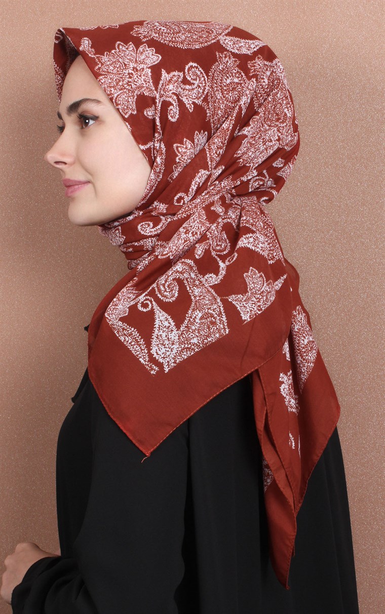 Pamuklu 140x140 Cm Eşarp 1088-6