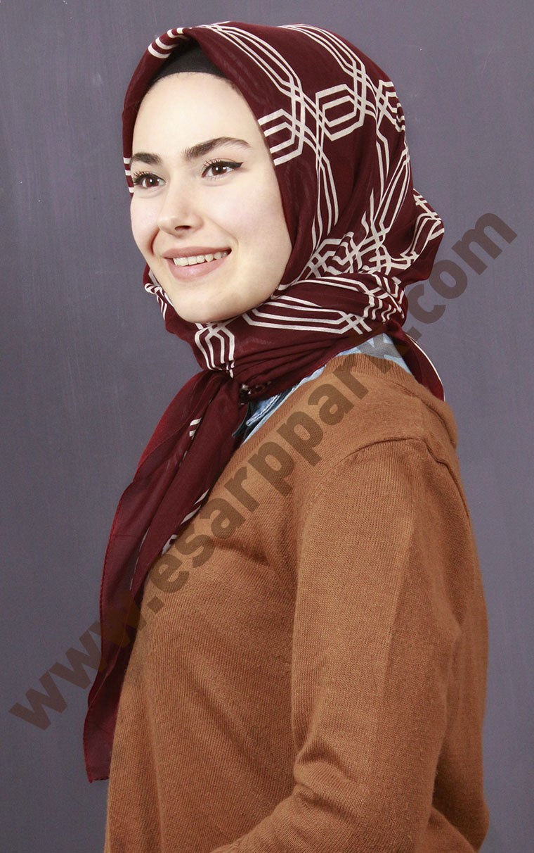 Pamuklu 140x140 Cm Eşarp 1093-2