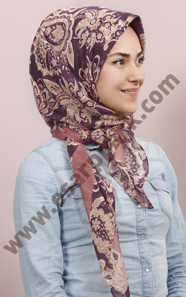 Pamuklu 140x140 Cm Eşarp 1097-25