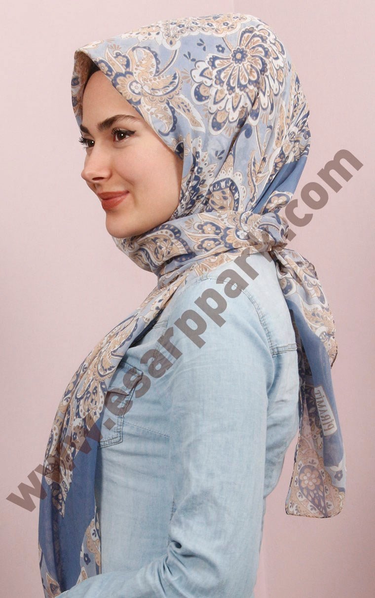 Pamuklu 140x140 Cm Eşarp 1097-9