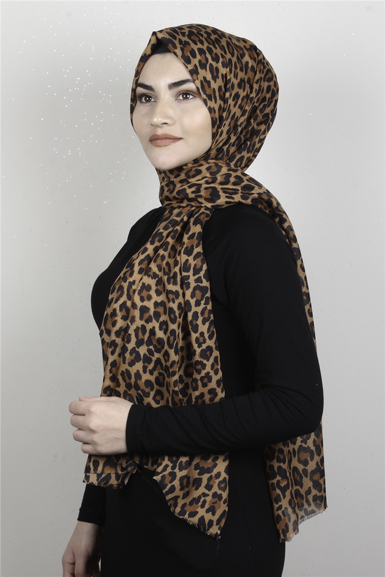 Pamuklu Desenli Şal 5755-9 Kiremit