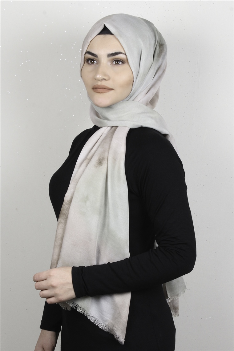 Pamuklu Desenli Şal 5756-10 Yeşil