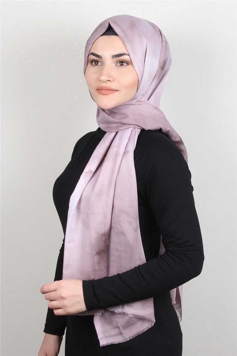 Pamuklu Desenli Şal 5756-14 Pudra