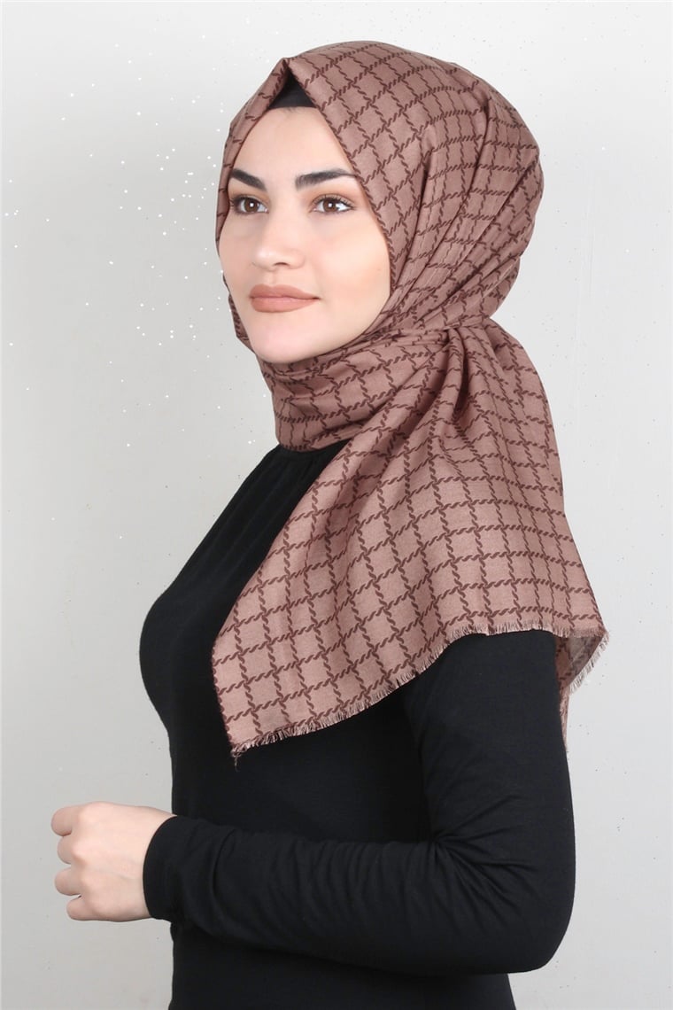Pamuklu Desenli Şal 5758-9 Fondöten