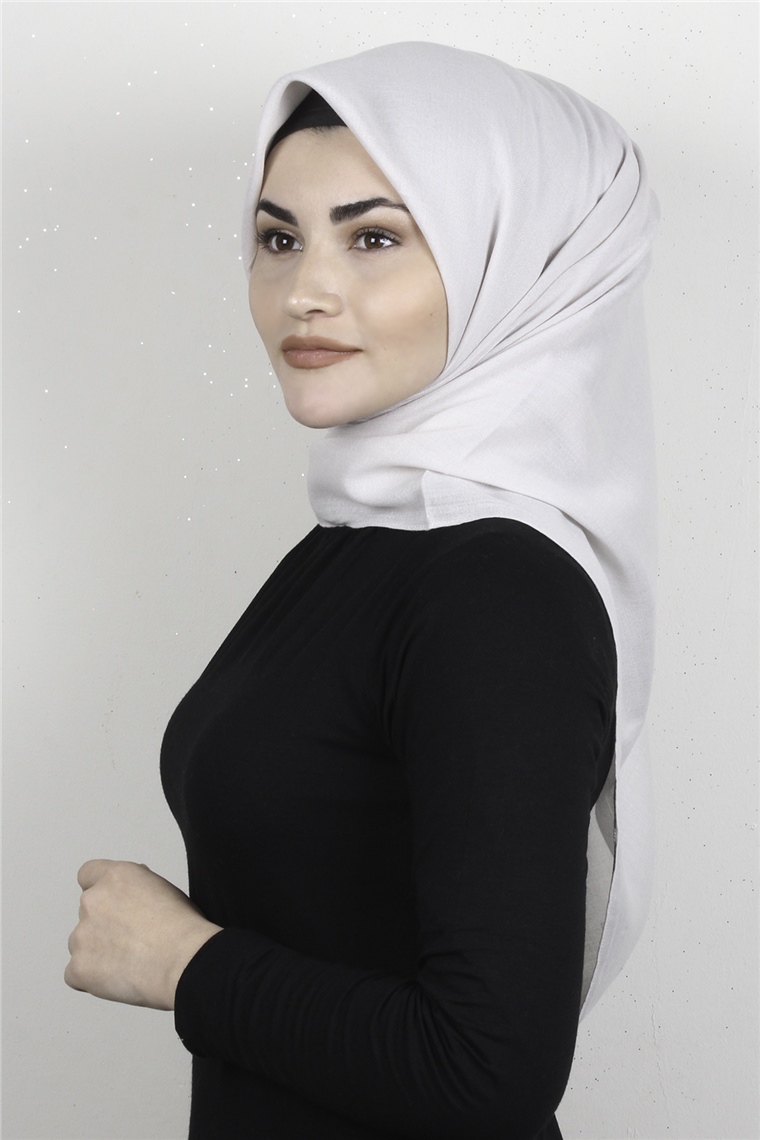 Pamuklu Düz Eşarp 3512-13 Taş