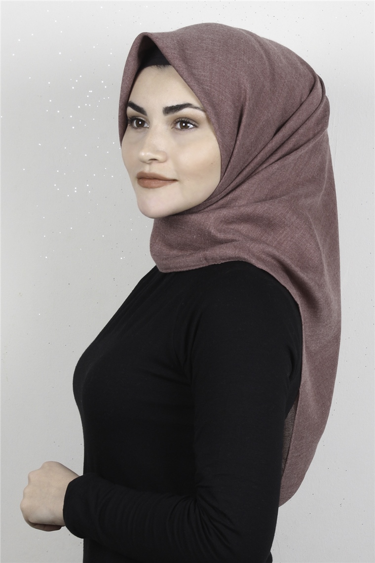 Pamuklu Düz Eşarp 3512-16 Gül Kurusu