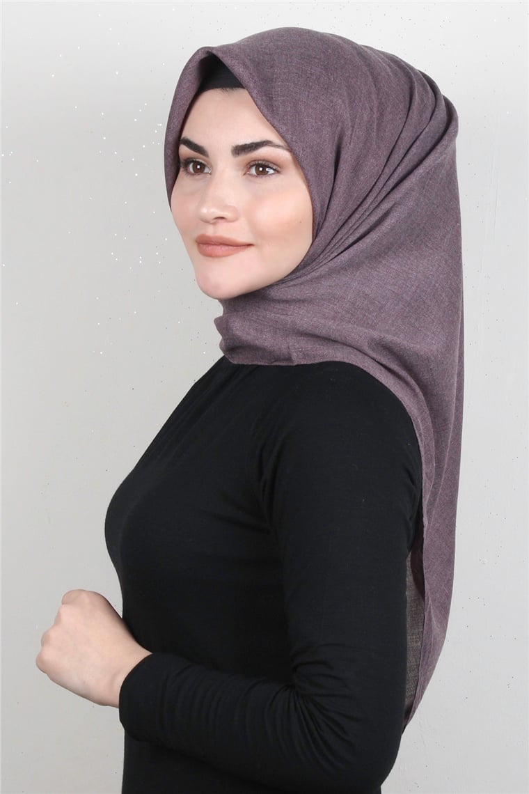 Pamuklu Düz Eşarp 3512-3 Mürdüm