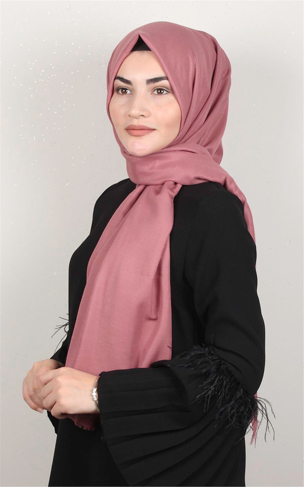 Pamuklu Düz Şal 2803-14 Şeftali