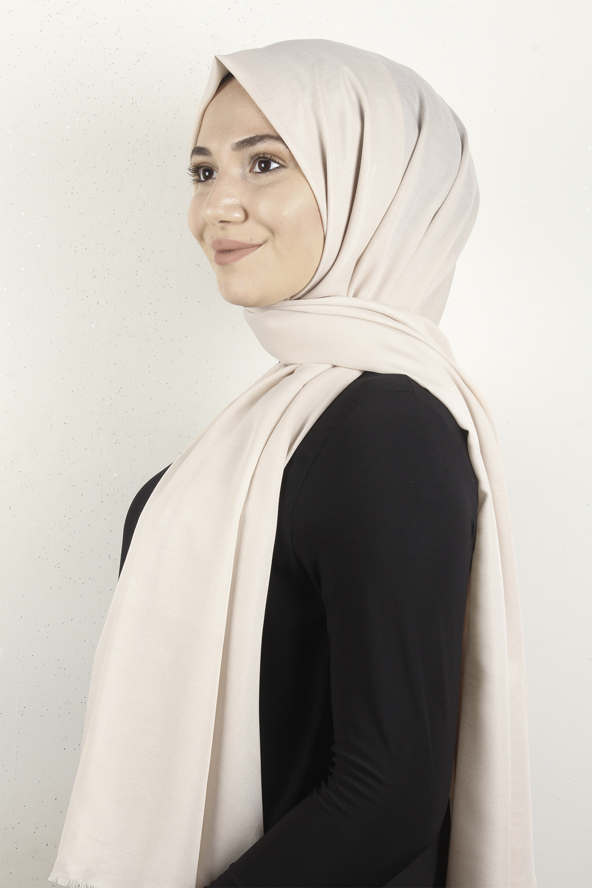 Pamuklu Düz Şal 2803-35 Bej