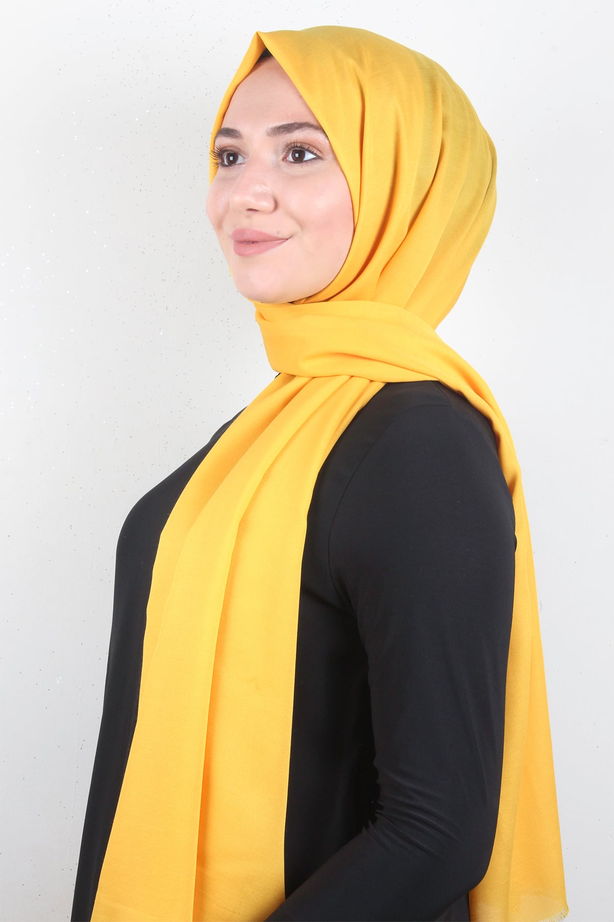 Pamuklu Düz Şal 2803-40 Sarı