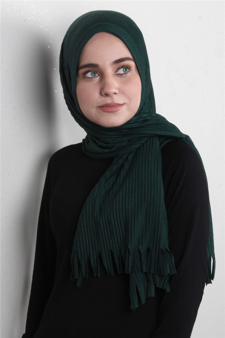 Pamuklu Hazır Şal 1589-1 Zümrüt Yeşili