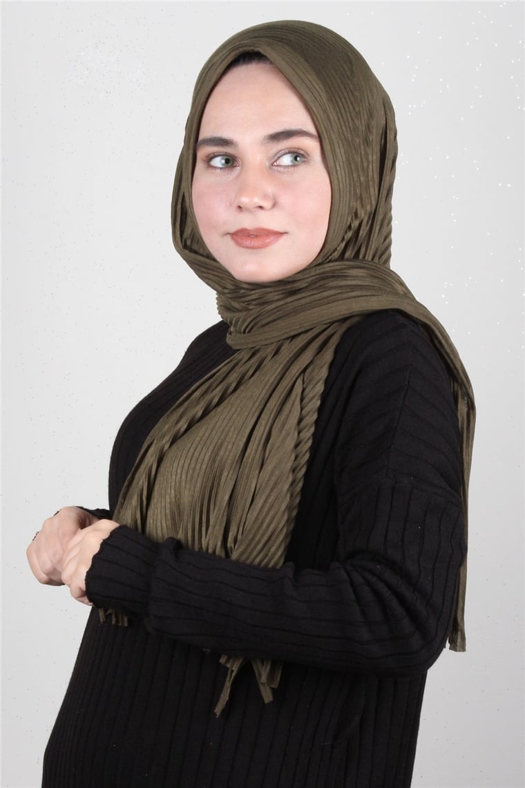 Pamuklu Hazır Şal 1589-23 Asker Yeşili