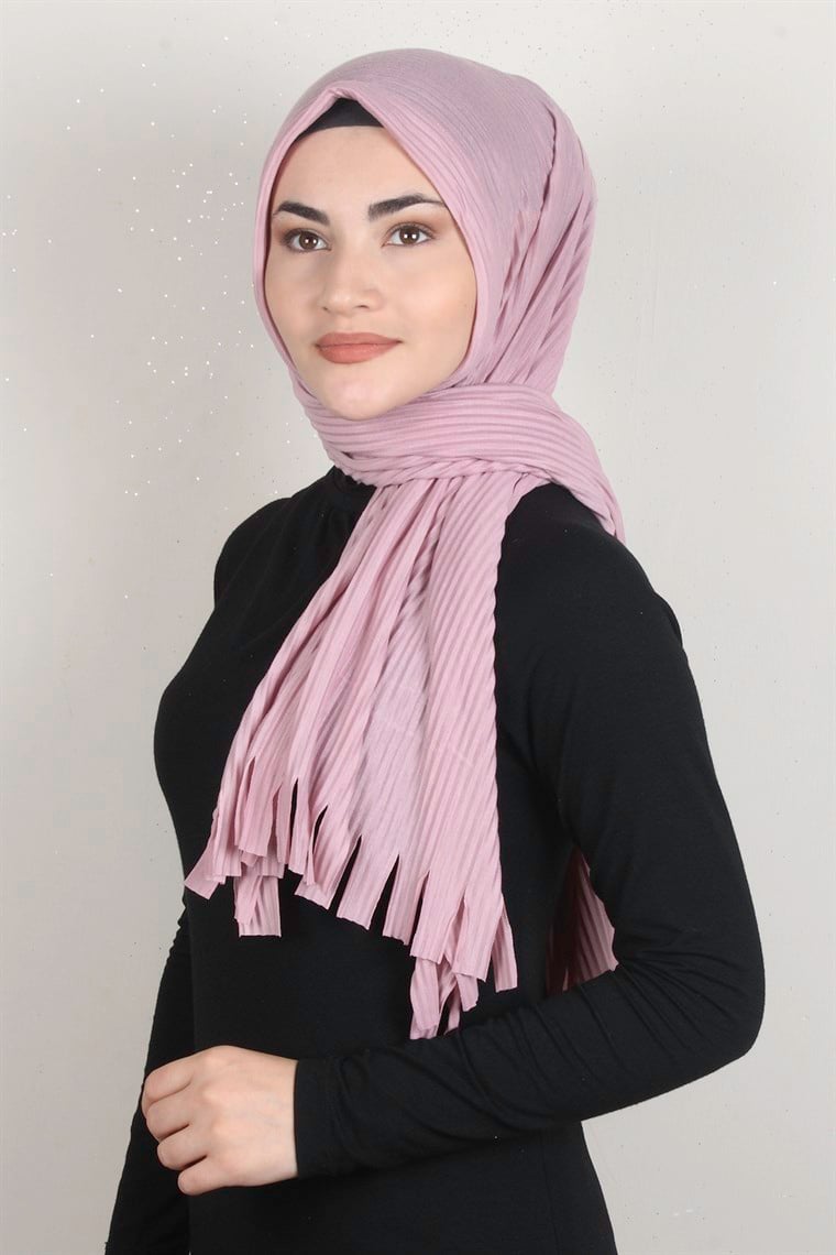 Pamuklu Hazır Şal 1589-53 Toz Pembe