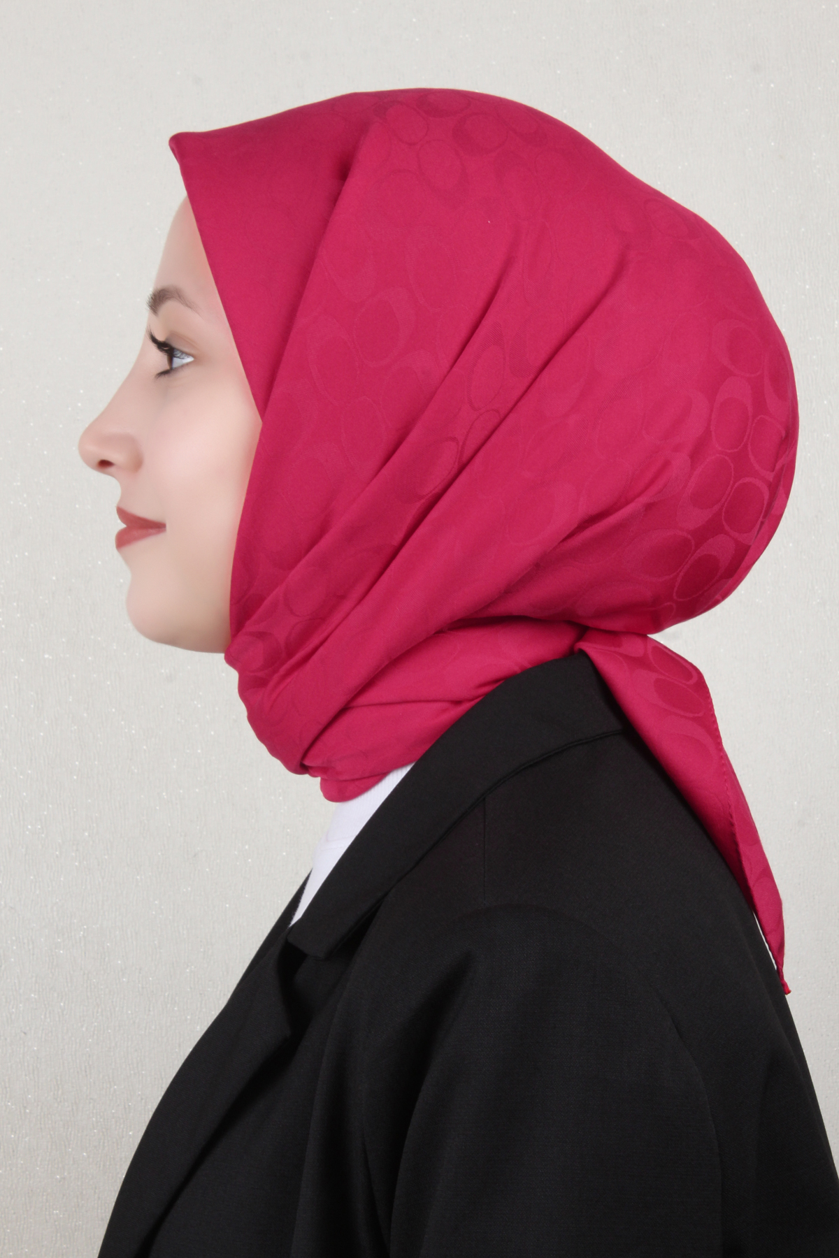 Pamuklu Jakar Eşarp 4114-15 Fuşya