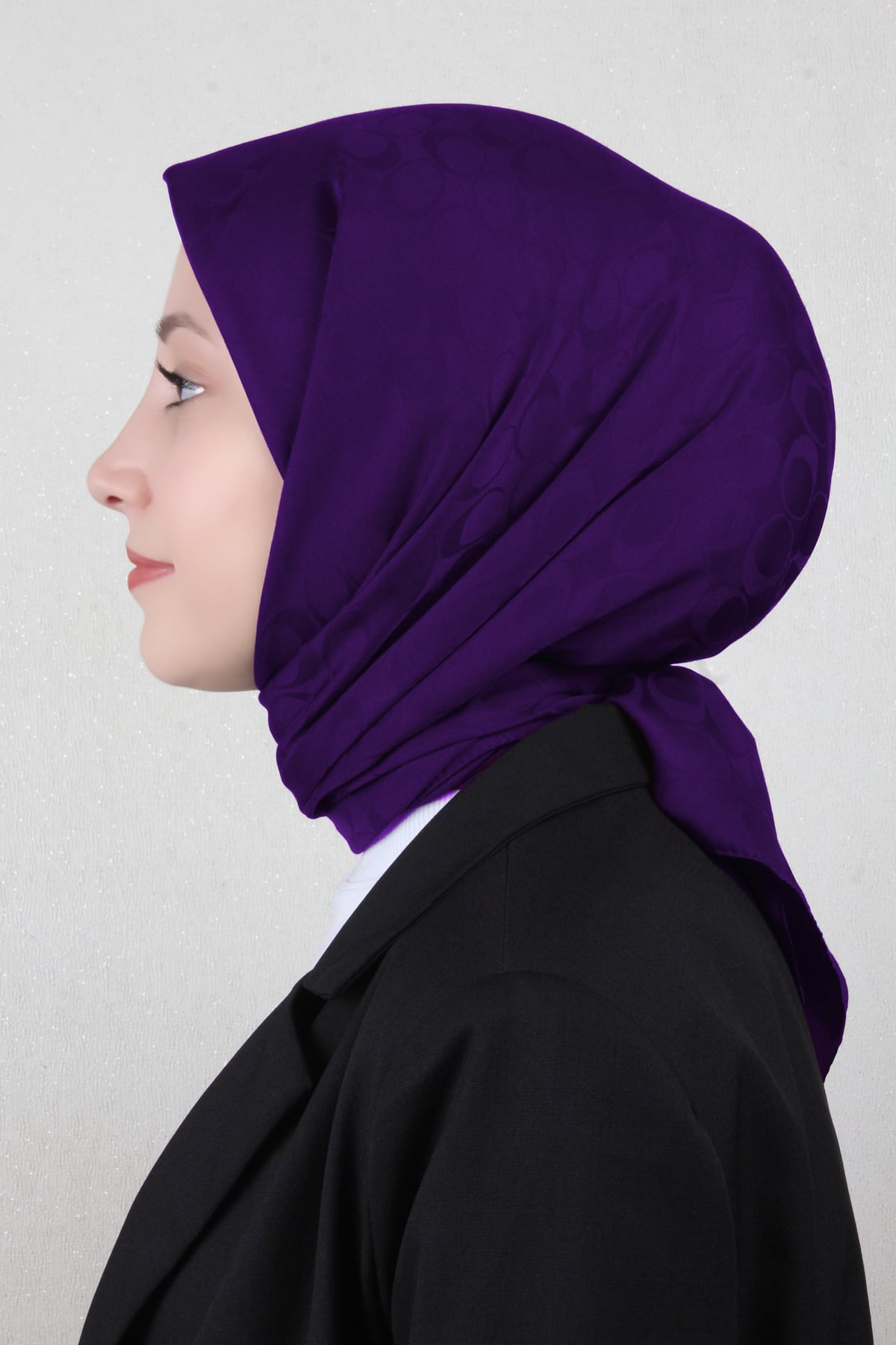 Pamuklu Jakar Eşarp 4114-24 Mor