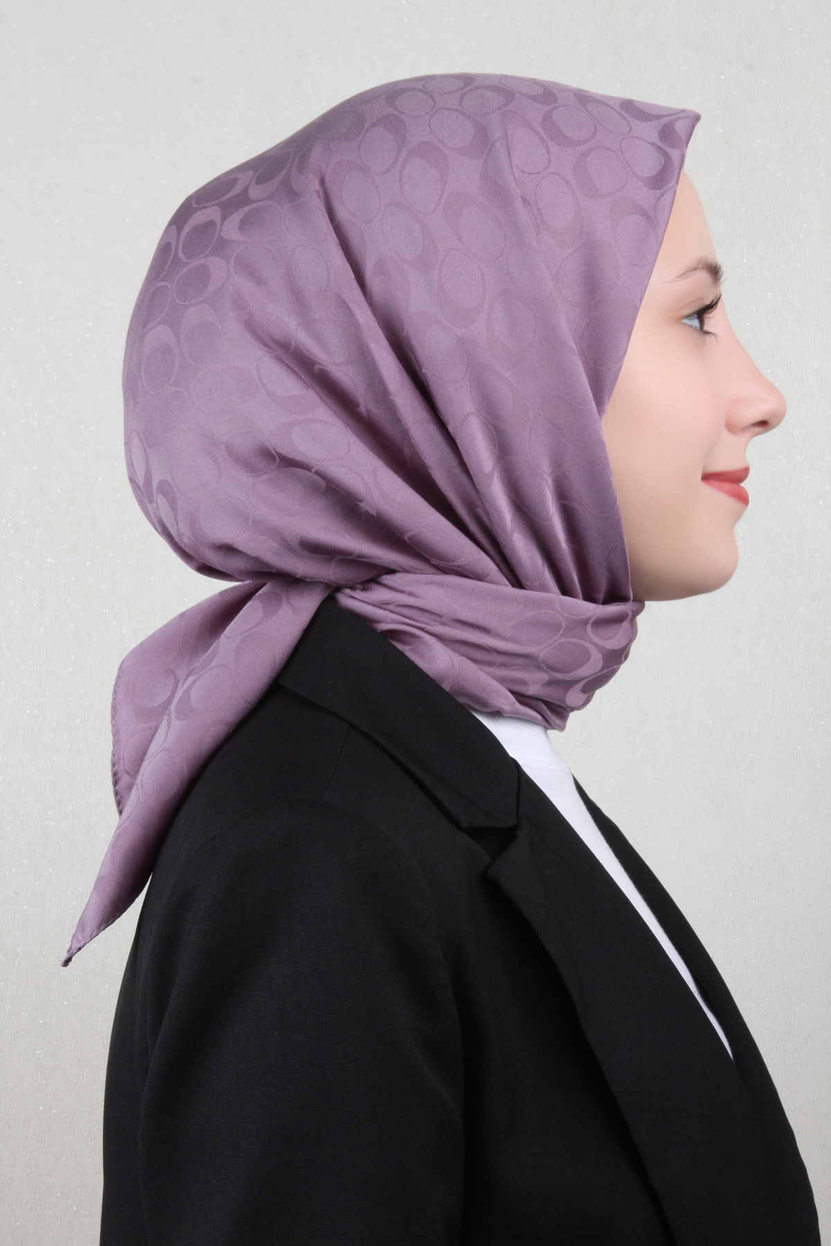 Pamuklu Jakar Eşarp 4114-27 İncir Moru