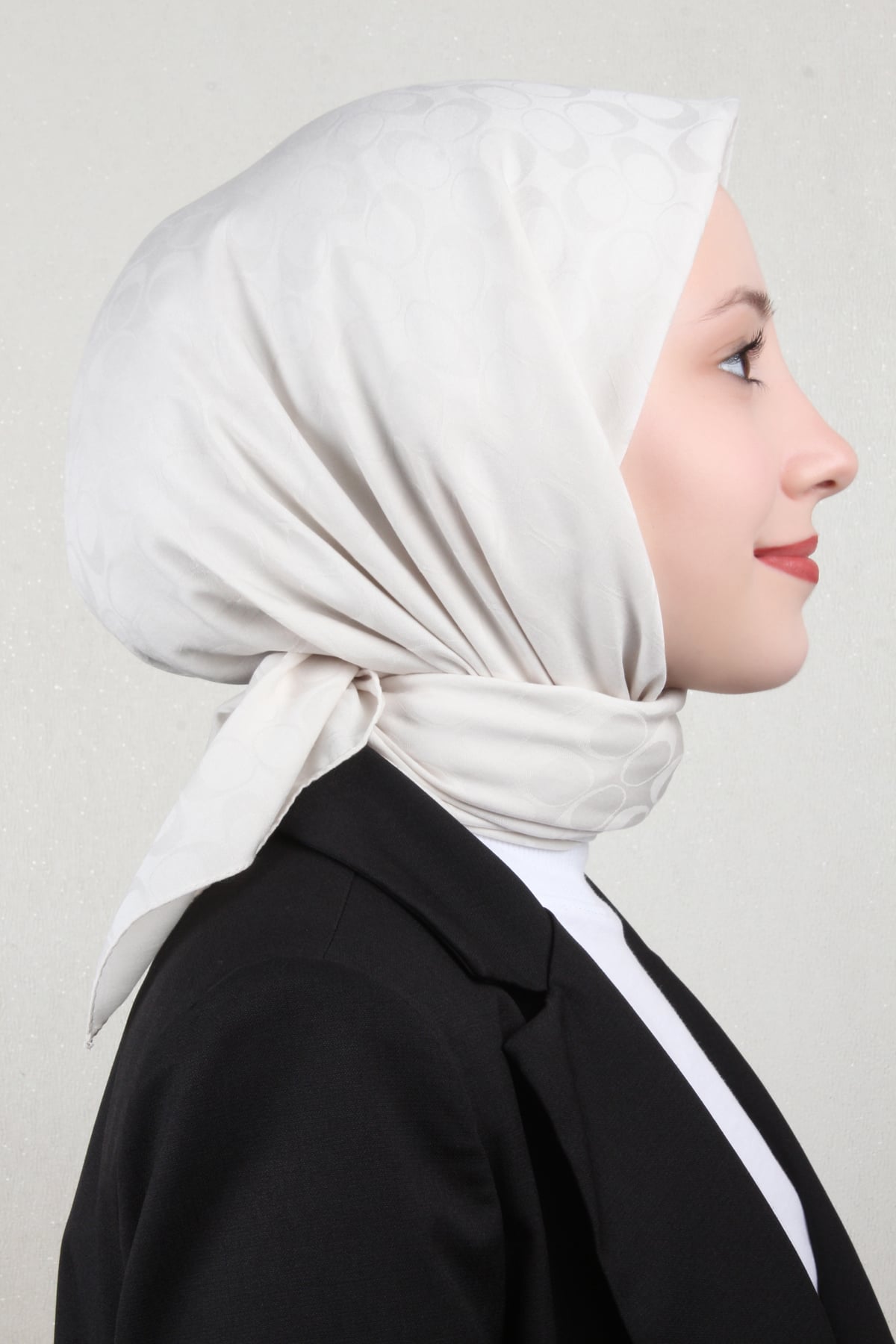 Pamuklu Jakar Eşarp 4114-4 Kemik