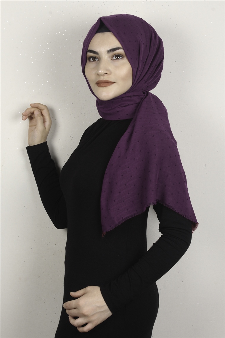 Pamuklu Pıt Pıt Şal 3092-1 Fuşya