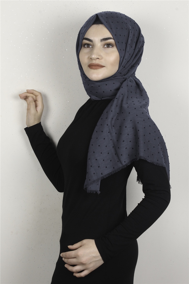 Pamuklu Pıt Pıt Şal 3092-4 Antrasit