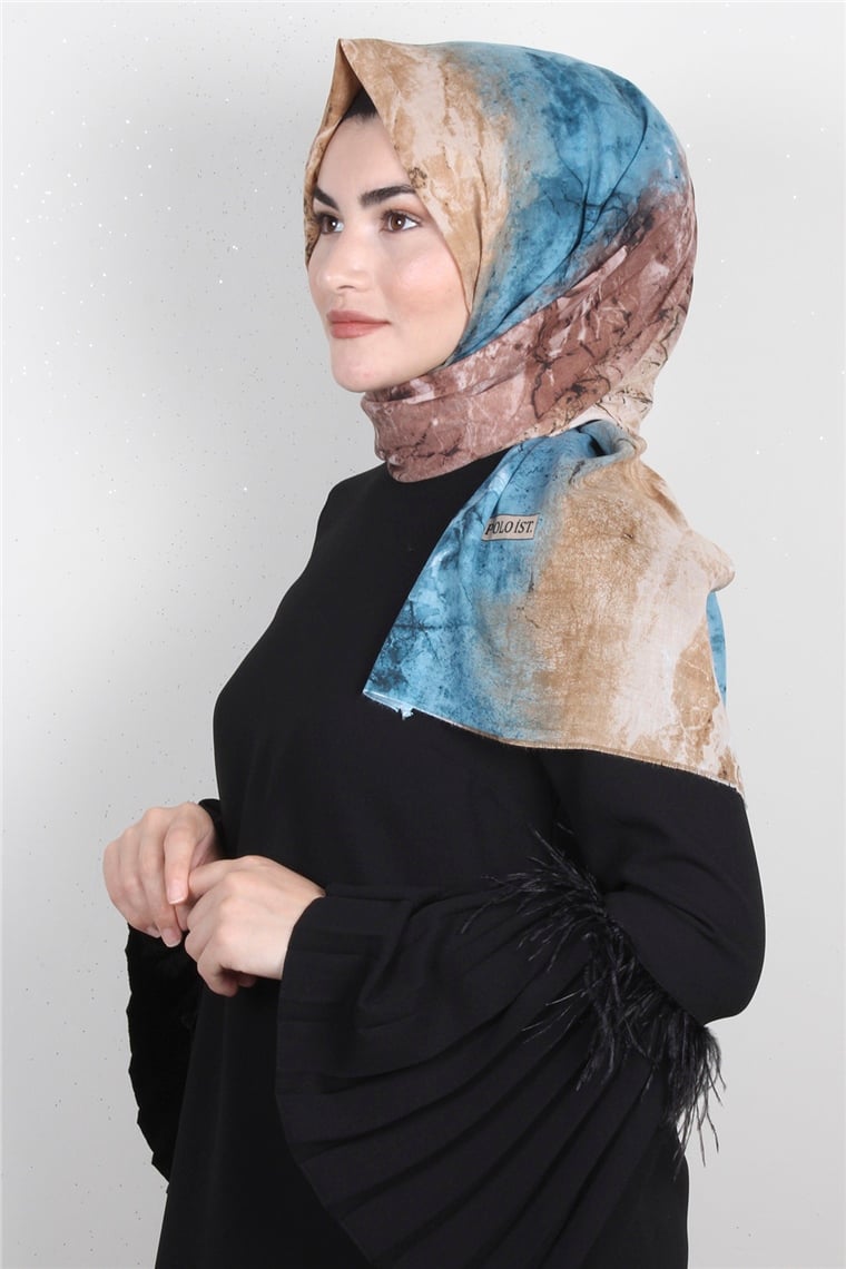 Pamuklu Serin Şal 2450-13 Su Mavisi