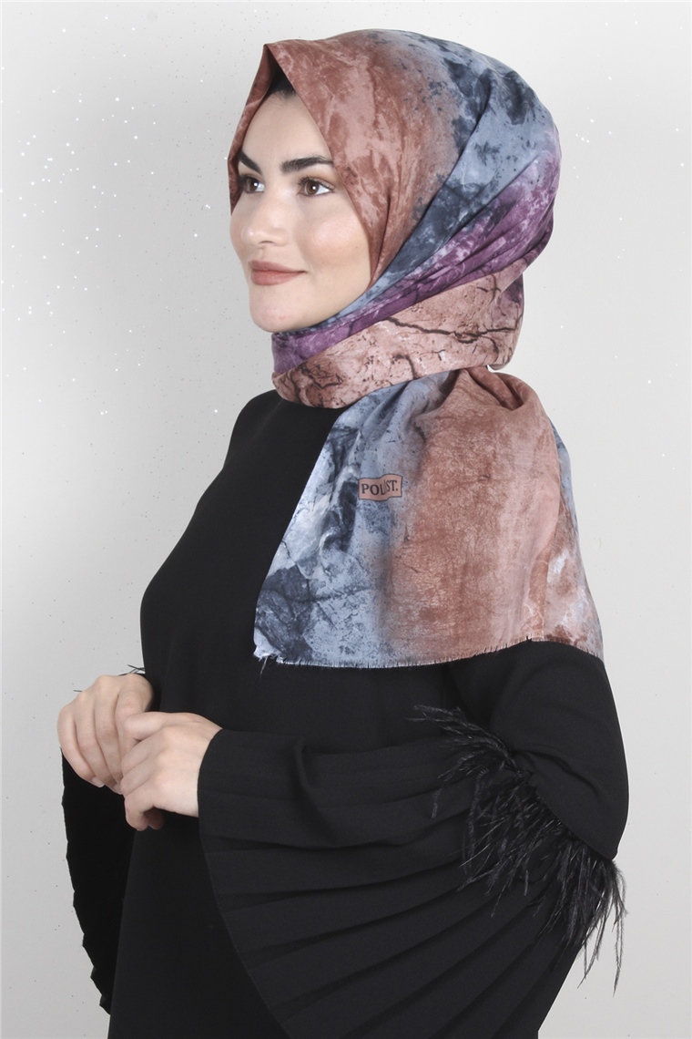Pamuklu Serin Şal 2450-15 İndigo-Mor