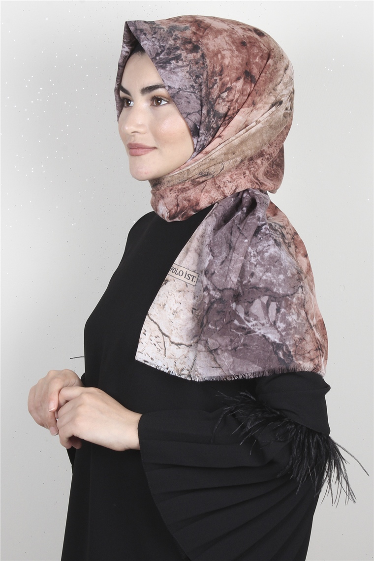 Pamuklu Serin Şal 2450-7 Kahverengi