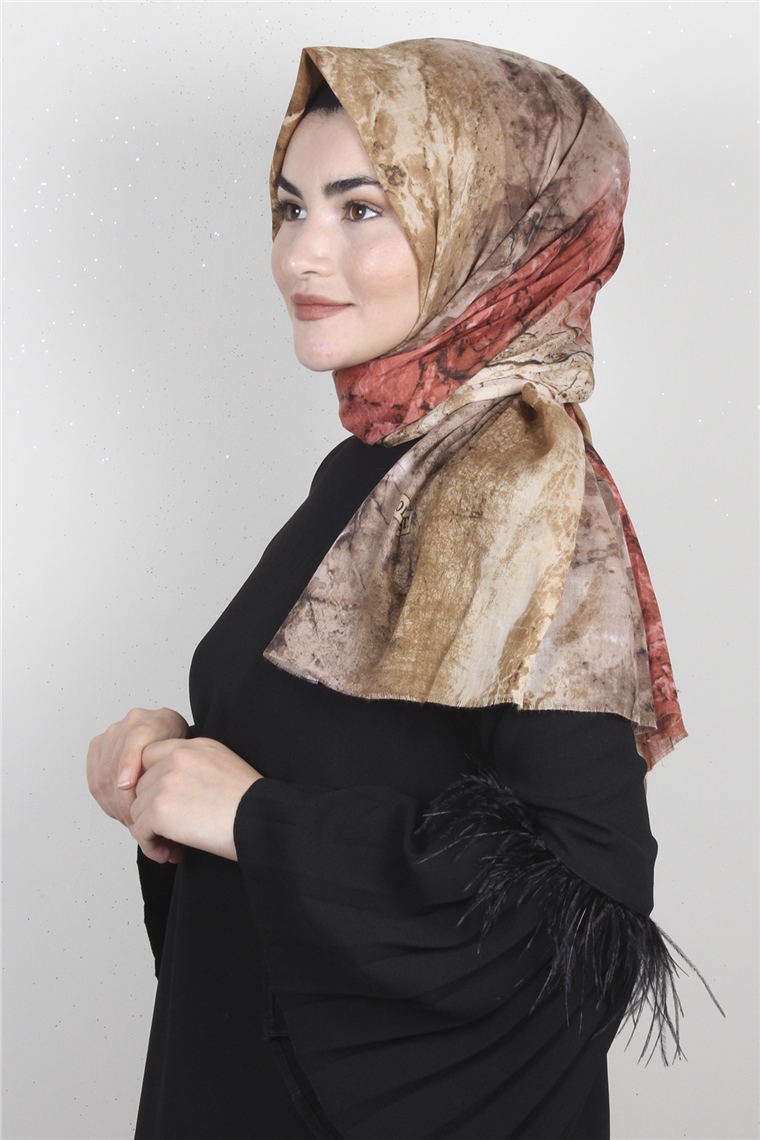 Pamuklu Serin Şal 2450-8 Kiremit