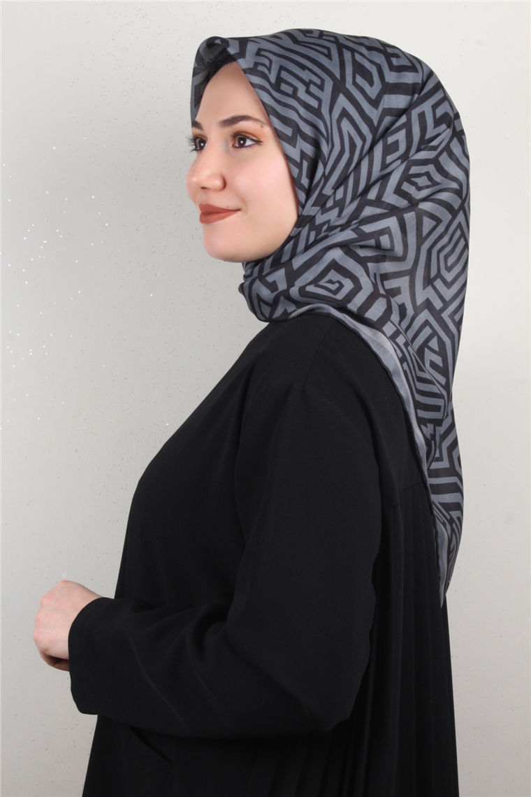 Pamuklu Soft Eşarp 3301-3 Füme