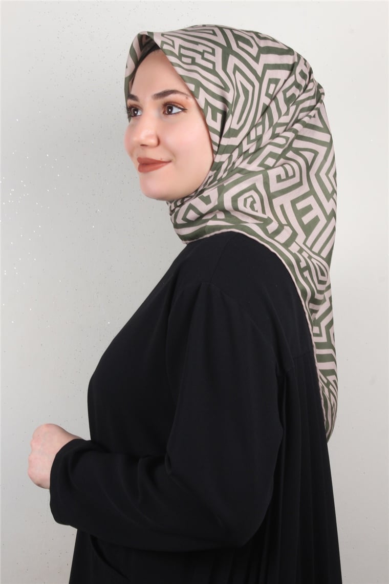 Pamuklu Soft Eşarp 3301-4 Yeşil