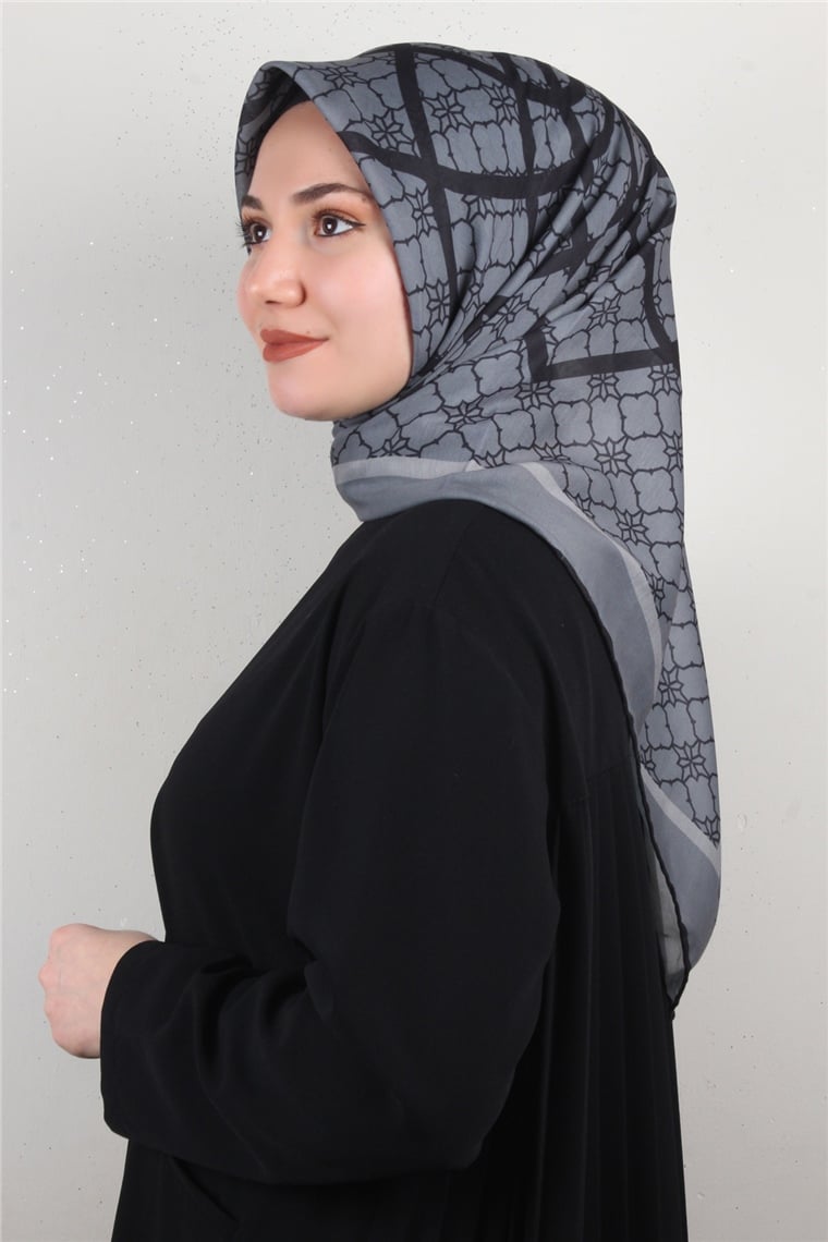 Pamuklu Soft Eşarp 3302-3 Füme