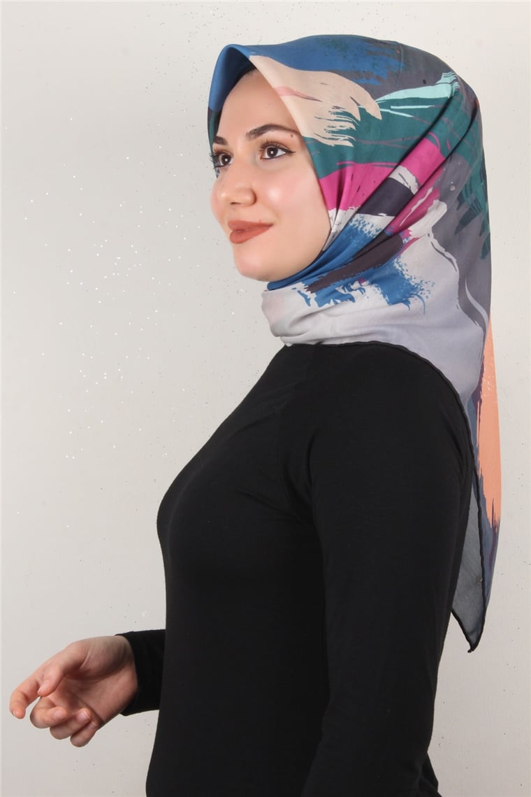 Pamuklu Soft Eşarp 3307-1 Füme