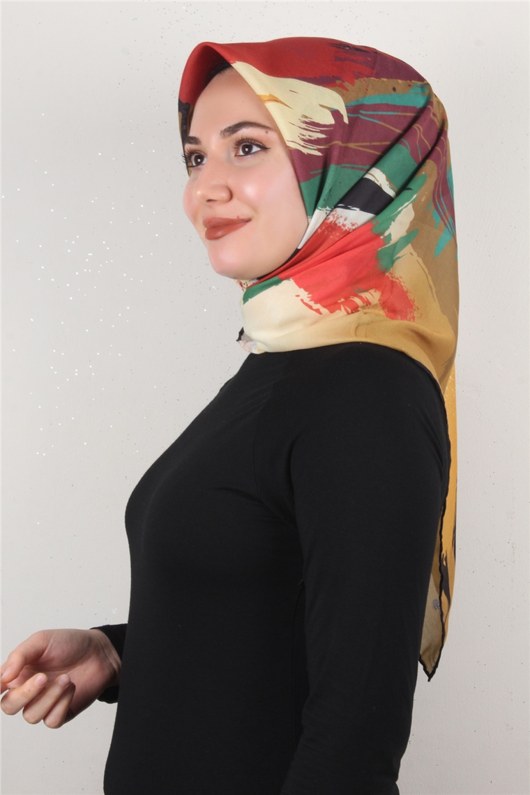 Pamuklu Soft Eşarp 3307-4 Sarı