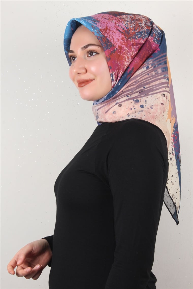 Pamuklu Soft Eşarp 3307-7 İndigo